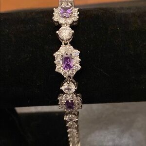 JBK Purple and Silver Gemstone Bracelet